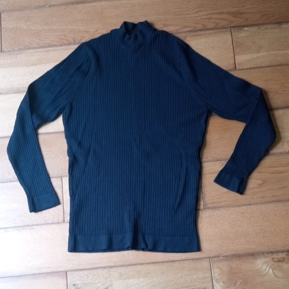 Zara Men's Dark Blue Turtleneck Sweater